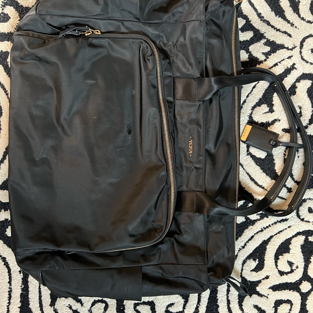 Tumi Black Duffel Bag Rugged Design